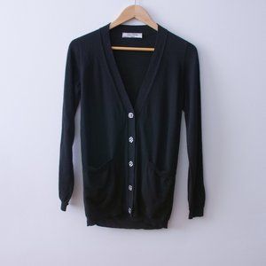 Valentino Cardigan with checkerboard buttons